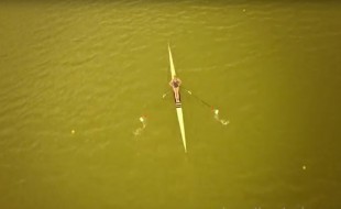 Rowing and drone filming
