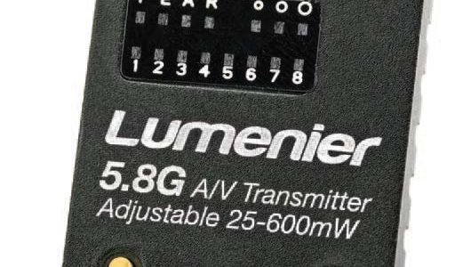 The Lumenier TX5GA  5.8GHz Adjustable RF  power (25-600mW) FPV
transmitter easily changes your output radio-frequency power at the
push of a button: 25mW, 200mW, or 600mW.