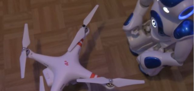 Robot Flies a Drone