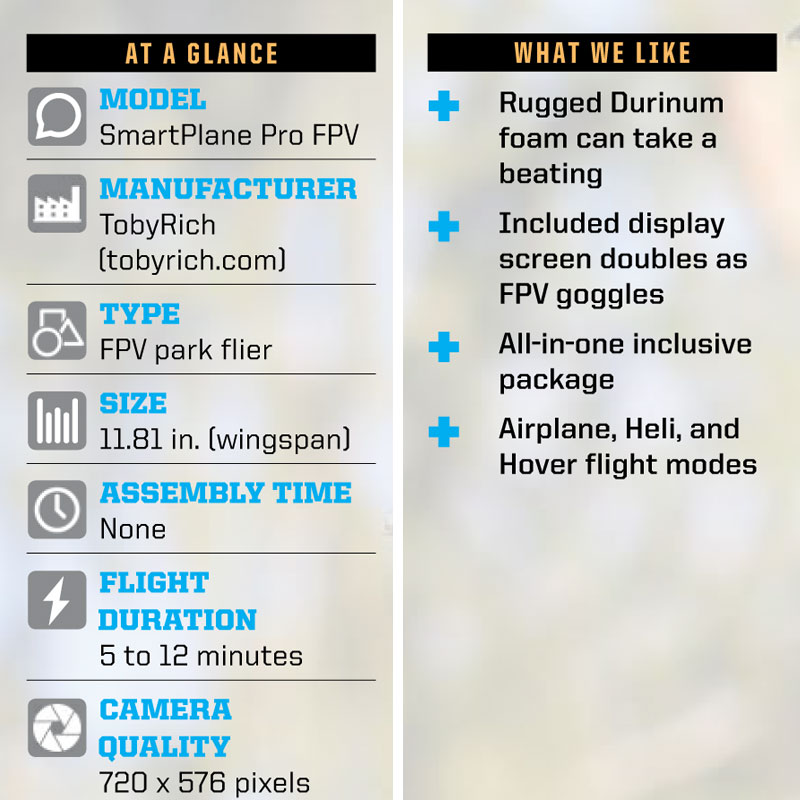 RotorDrone - Drone News | Drone Review: TobyRich SmartPlane Pro FPV