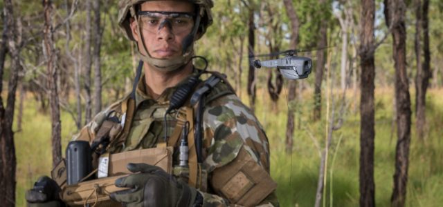 Australian Army soldier Trooper Sam Menzies deploys a PD-100 Black Hornet Nano unmanned aircraft vehicle during training exercise at Shoalwater Bay Training Area, Queensland, on 4 May 2018.