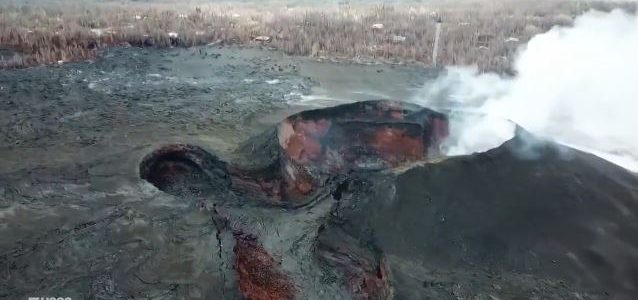 Drone View Kilauea Eruption